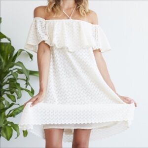 Noa Elle Cream lace halter dress Size Small New